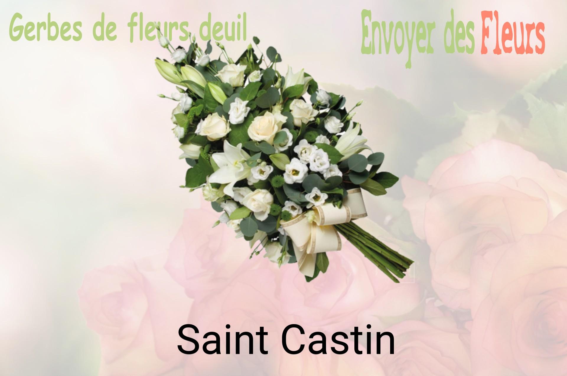 Gerbe de fleurs de deuil livrée à Saint-Castin
